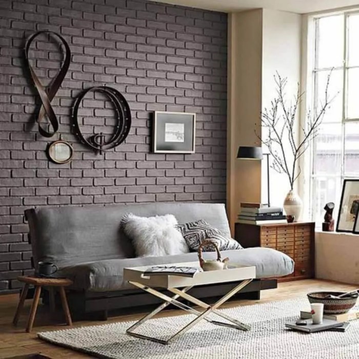 Riemchen wand wohnzimmer grau