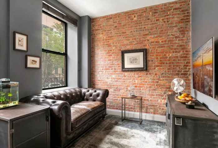 Room brick wall living contemporary gray designs